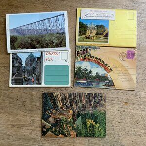 Vintage Accordion Fold Postcards.